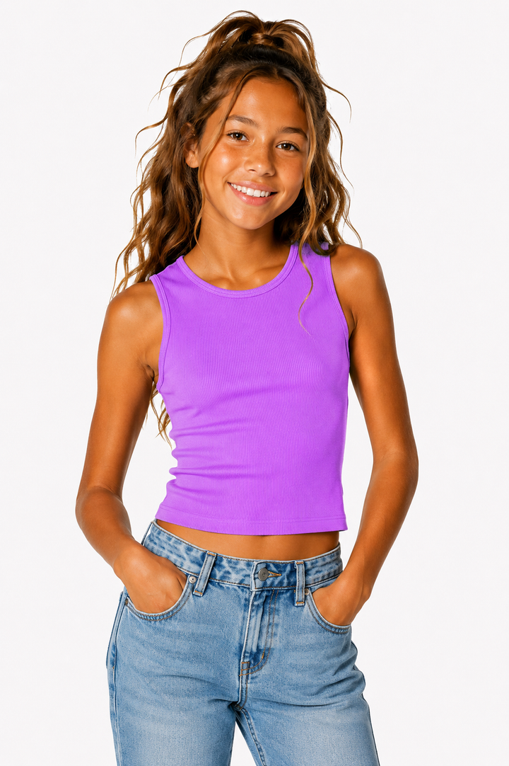 Girl's (8-12) Sleeveless Seamless Top