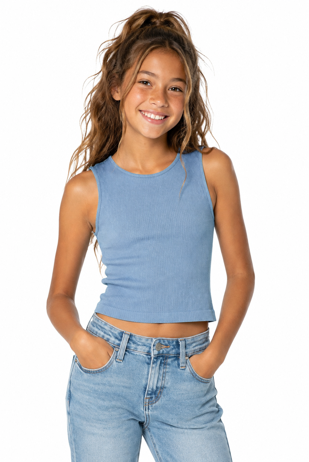 Girl's (8-12) Sleeveless Seamless Top