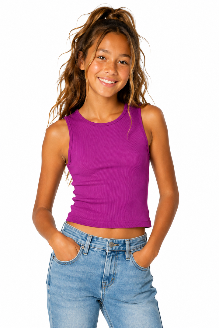 Girl's (8-12) Sleeveless Seamless Top