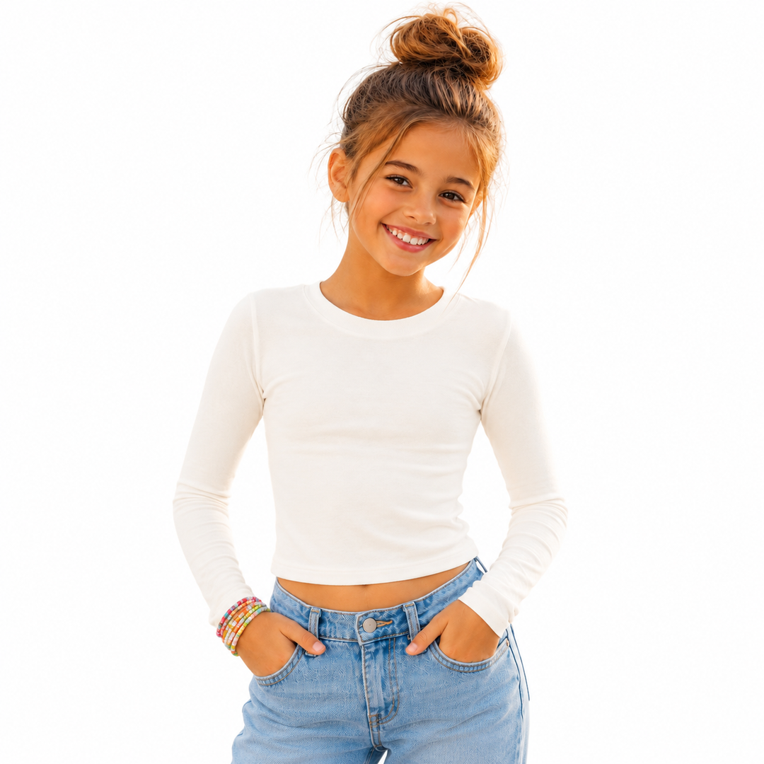 Girl's (8-12) The "Goes with Everything" Long Sleeve Top