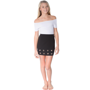 Girl's (8-12) Black Grommet Skirt