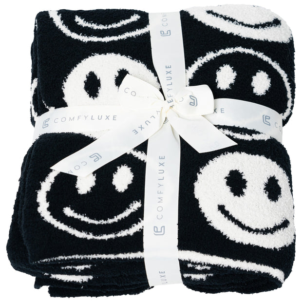 Plush Smiley Face Blanket