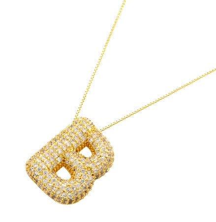Gold Crystal Initial Necklaces