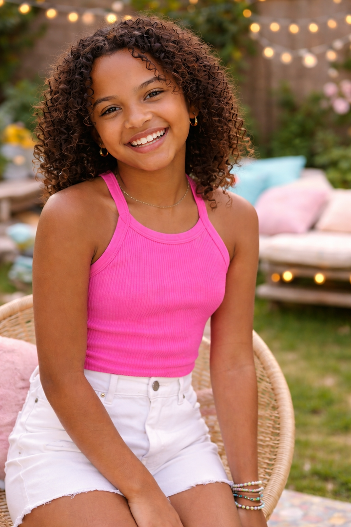 Girl's (8-14) Happiness Crop Tank Top