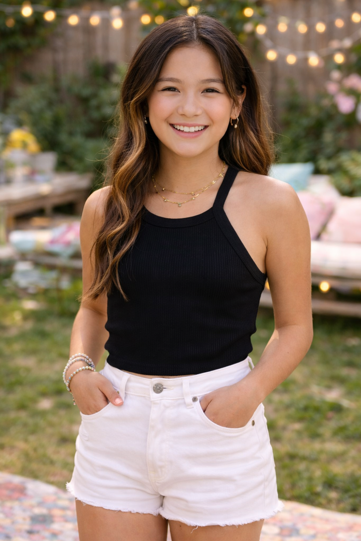 Girl's (8-14) Happiness Crop Tank Top