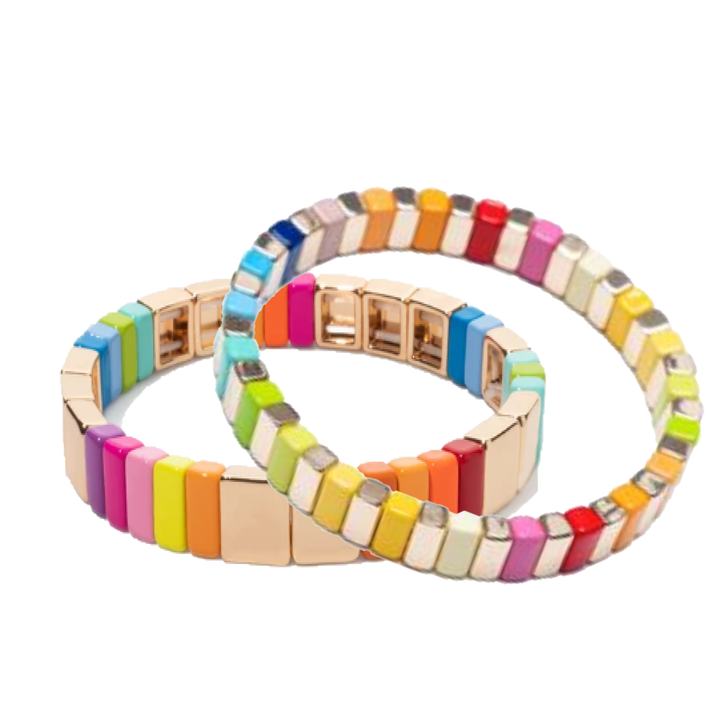 Golden Rainbow Tile Bracelets