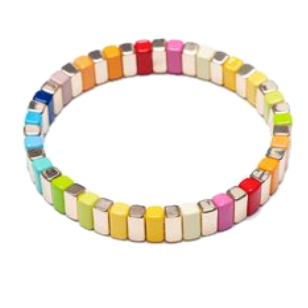 Golden Rainbow Tile Bracelets