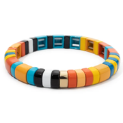 Colorful Half Moon Shaped Tile Collection Bracelets