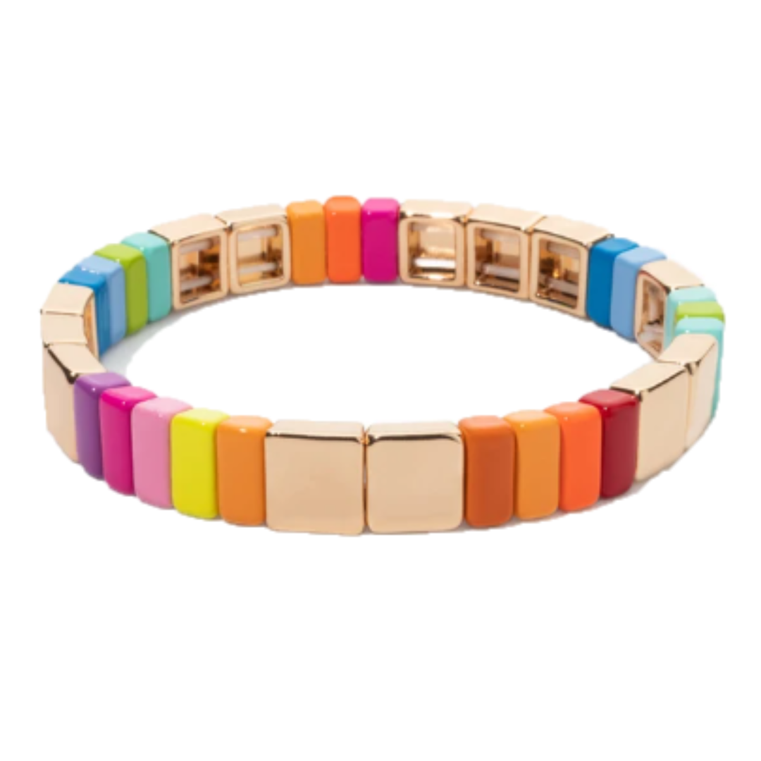 Golden Rainbow Tile Bracelets