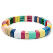 Colorful Half Moon Shaped Tile Collection Bracelets