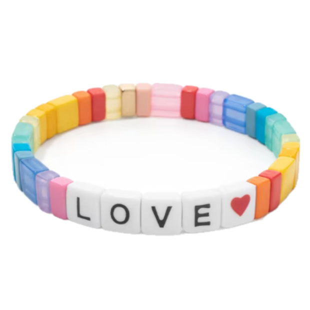 Rainbow LOVE Heart Bracelet