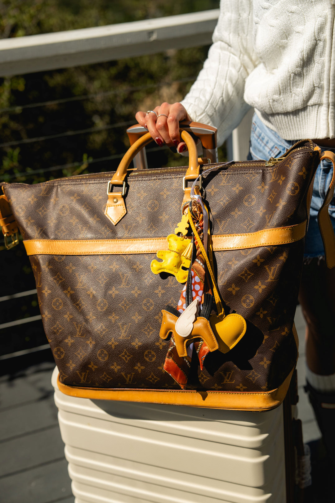 Teddy Bear Keychain Bag Charms - Faux Leather