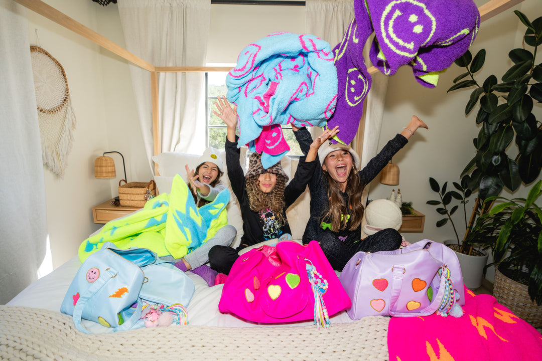 Malibu Sugars' Two Tone Lightning Bolt Reversible Blanket