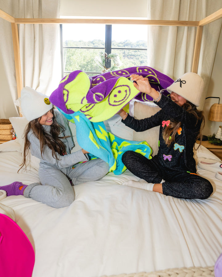 Malibu Sugars' Two Tone Lightning Bolt Reversible Blanket