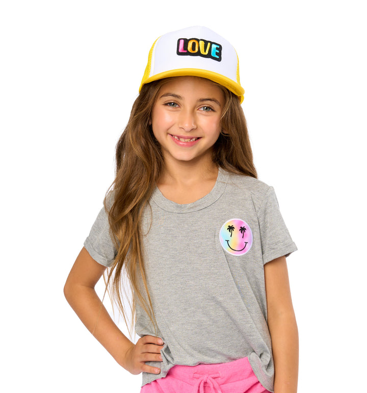 Kids Trucker Hat with a "LOVE" Patch