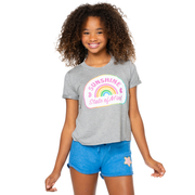 Girl's (8-14) Brushed Hacchi Shorts with Chenille Glitter Patch