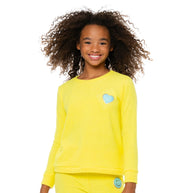 Girl's (8-14) Brushed Hacchi Sweatshirt with Chenille Glitter Patch