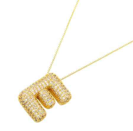 Gold Crystal Initial Necklaces