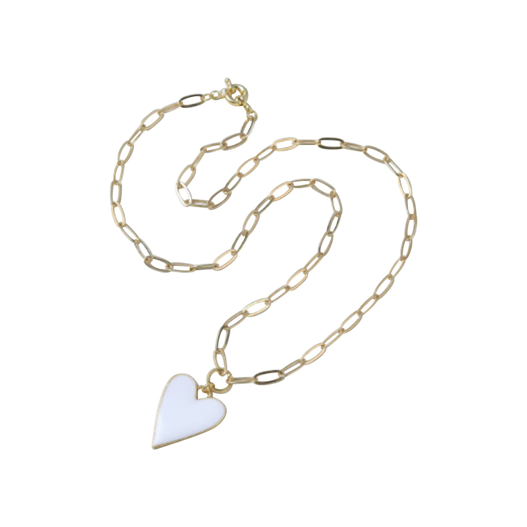 Enamel Heart Necklace Collection - 3 Colors
