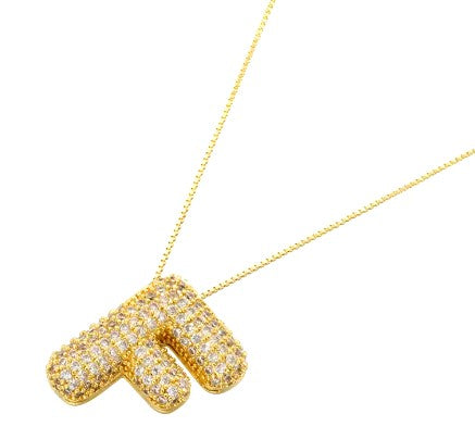 Gold Crystal Initial Necklaces