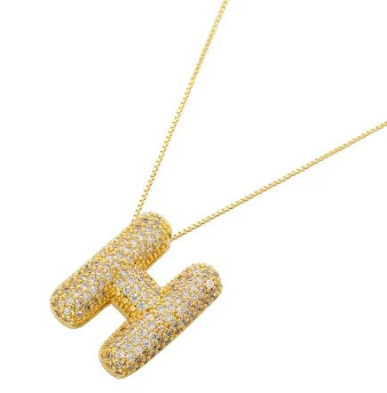 Gold Crystal Initial Necklaces