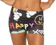 Girl's (7-10) Happy Graffiti printed Boy Shorts
