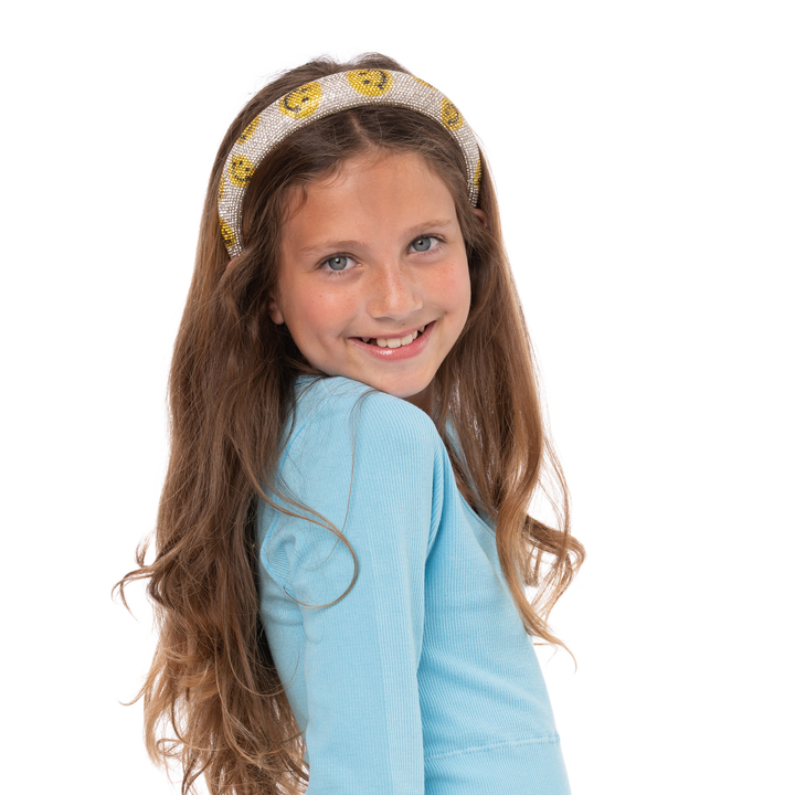 Rhinestone Happy Face Headband