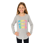 Girl's (8-14) Long Sleeve Tunic Top with Merry Everything Screen