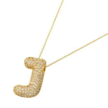 Gold Crystal Initial Necklaces
