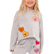 Little Girl's (4-6x) Butter Fleece Sweatpants with Heart Conversation Patches