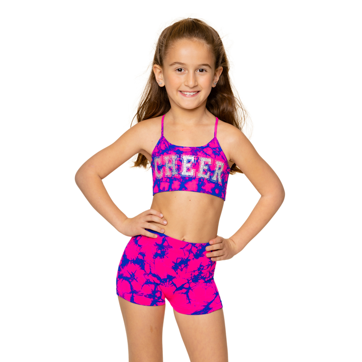 Little Girl's (4-6x) "CHEER" Tie Dye Bra Cami