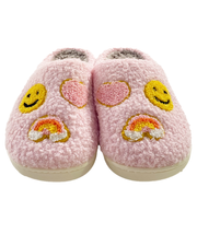 Kids Pink Happy Face Slippers