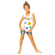 Little Girls (4-6x) Sleeveless Tee with Scattered Icons screen