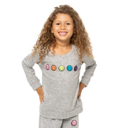 Little Girl's (4-6x) Hacci Sweatshirt with Baby Happy Face Patches
