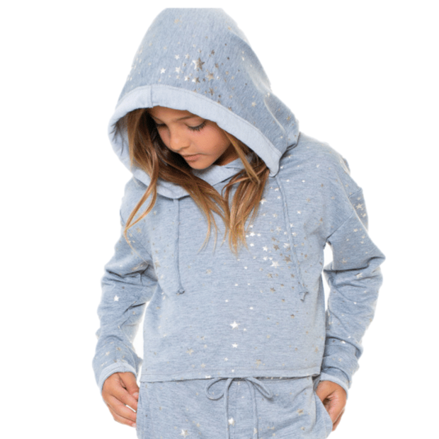 Little Girl's (4-6x) Butter Fleece Hooded Sweatshirt with Foil Stars