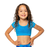 Little Girl's (4-7) Short Sleeve Cropped Mesh Top