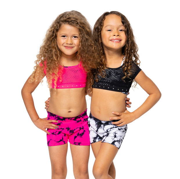 Little Girl's (4-7) Short Sleeve Cropped Mesh Top