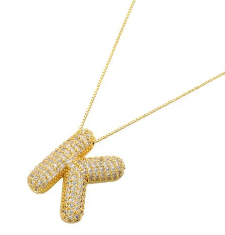 Gold Crystal Initial Necklaces