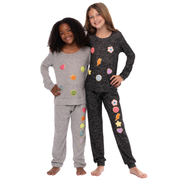 Girl's (8-14) Hacci Sweatpants with Glitter Chenille Patches