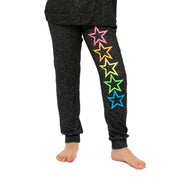 Girl's (8-14) Hacci Sweatpants with Neon Stars screen