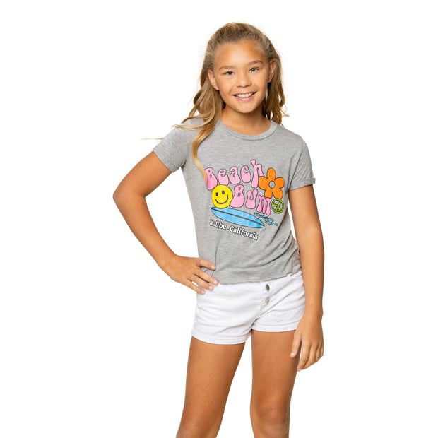 Little Girls (4-6x) Short Sleeve T-Shirt with Malibu Beach Bum screen