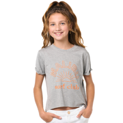 Girl's (8-14) Short Sleeve Crop Tee with Malibu Surf Club Screen