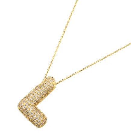 Gold Crystal Initial Necklaces