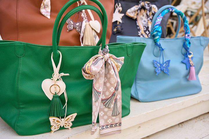 Faux Leather Two Tone Butterfly Bag Charms