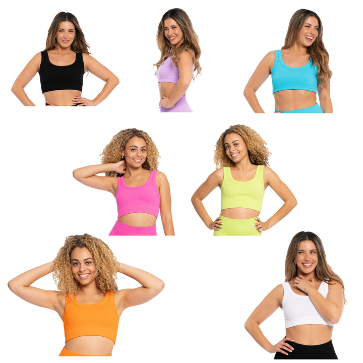 Junior's Ribbed Crop Sports Tank Top