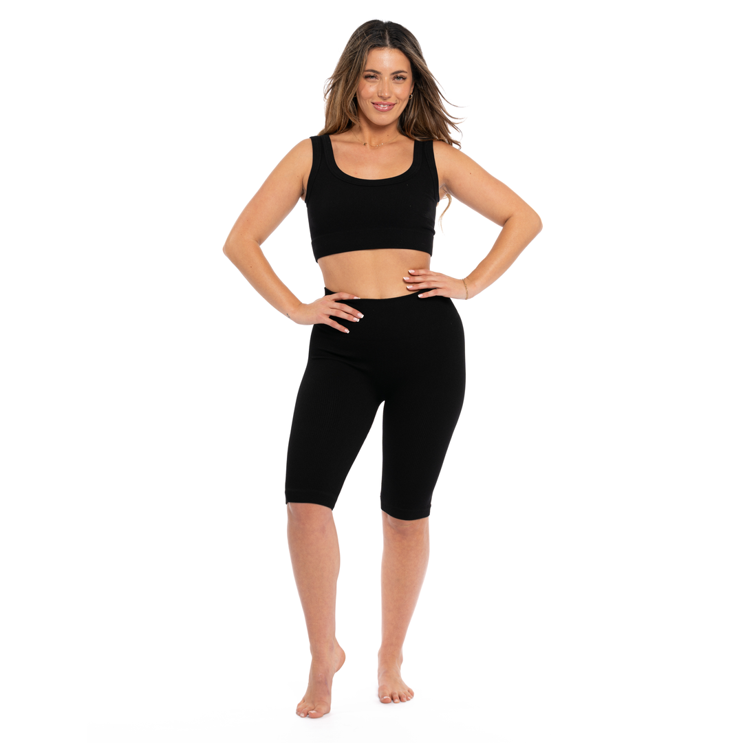 Junior's Ribbed Crop Sports Tank Top