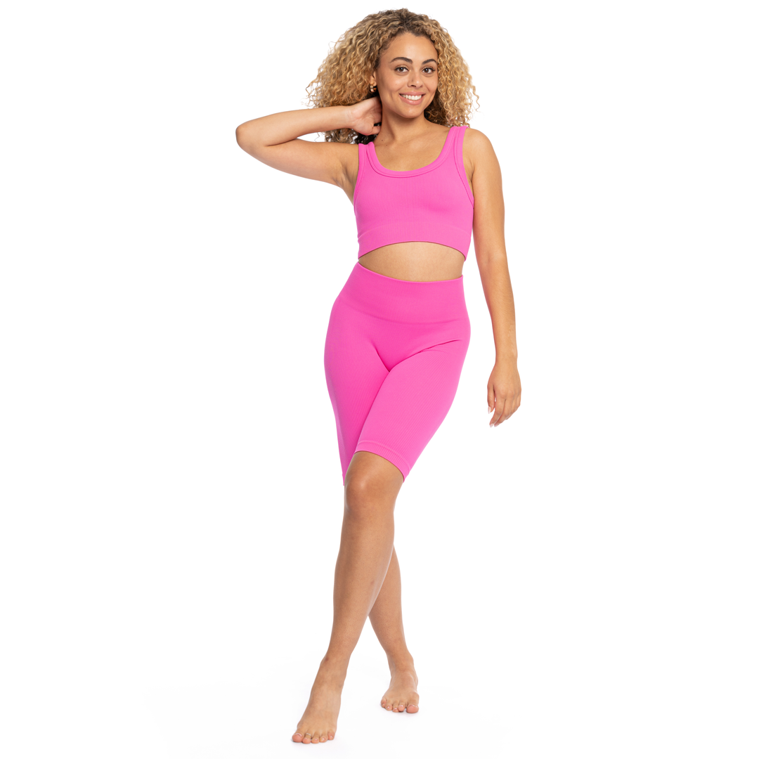 Junior's Ribbed Crop Sports Tank Top