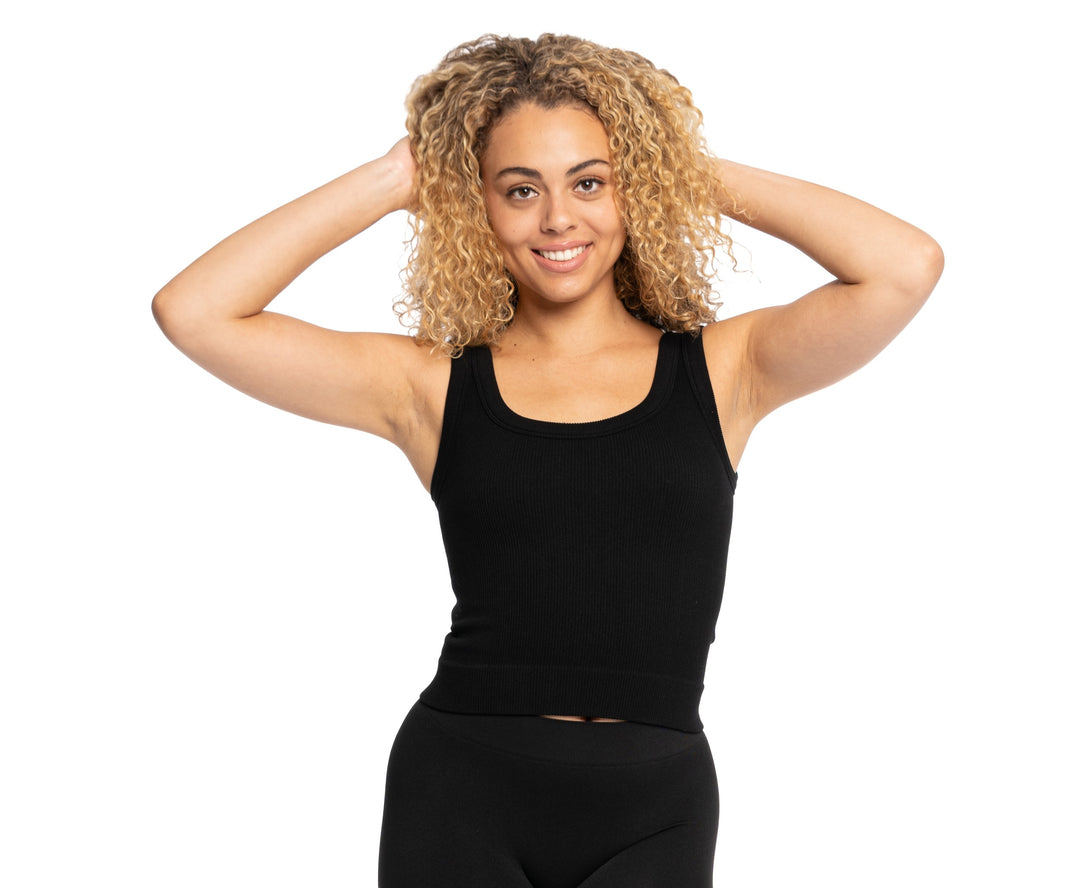 Junior's Ribbed Crop Sports Tank Top