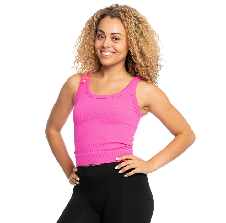 Junior's Ribbed Crop Sports Tank Top