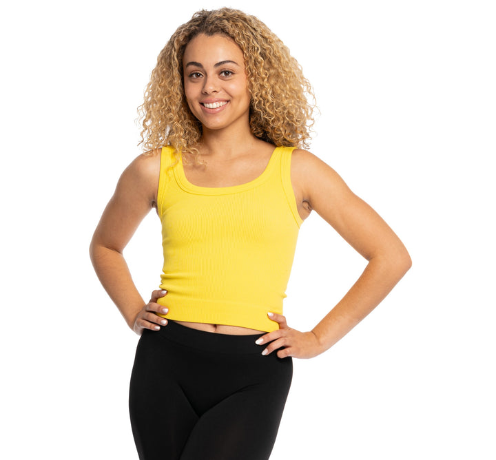 Junior's Ribbed Crop Sports Tank Top
